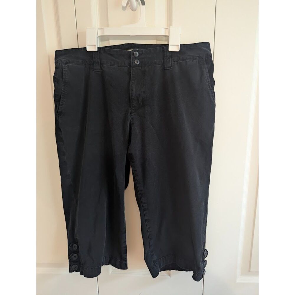 Coldwater Creek Black Stretch Casual / Work Office Capri Crop Pants P12